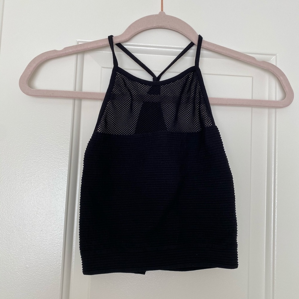 black halter crop top.